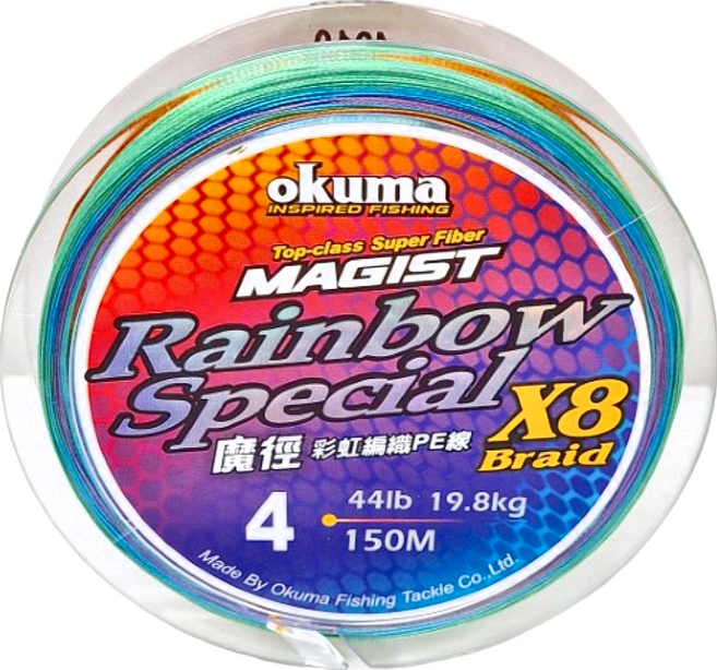 okuma 寶熊釣具 編織線 魔徑 MAGISTMAGR4150, 彩虹色, 1個