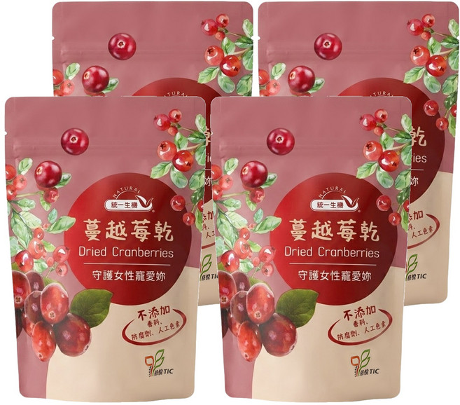 統一生機 蔓越莓乾, 135g, 4包