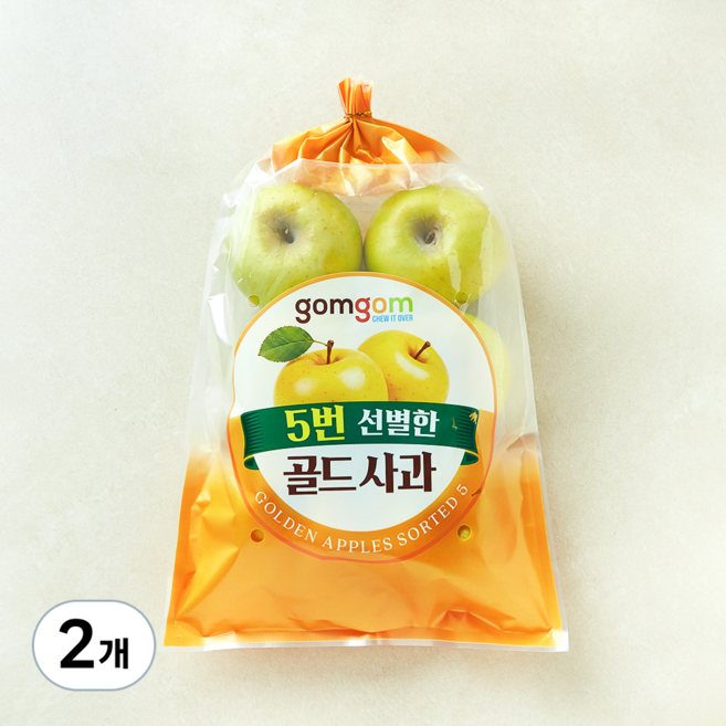 GAP 인증 곰곰 5번 선별한 못생겨도 맛있는 골드사과, 2개, 1.5kg(6~10입)
