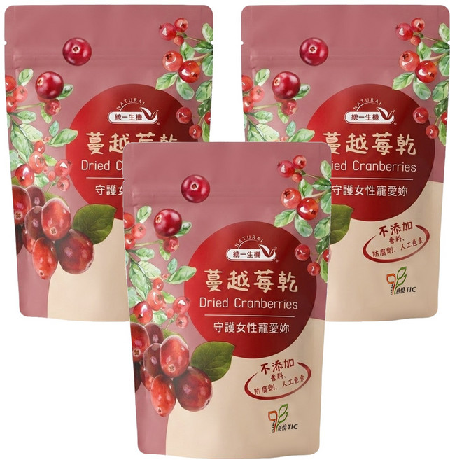 統一生機 蔓越莓乾, 135g, 3包