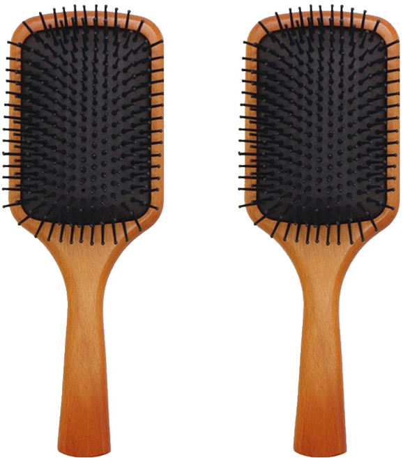 咪咪購物 氣墊按摩梳, 木質大方, 2支