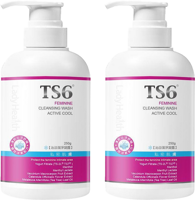 TS6 護一生 沁涼潔淨凝露 雙效薄荷涼感 TS-2L益菌精華 蘆薈萃取 洋甘菊萃取 金盞花萃取 蔓越莓萃取 茶樹精油, 250g, 2瓶