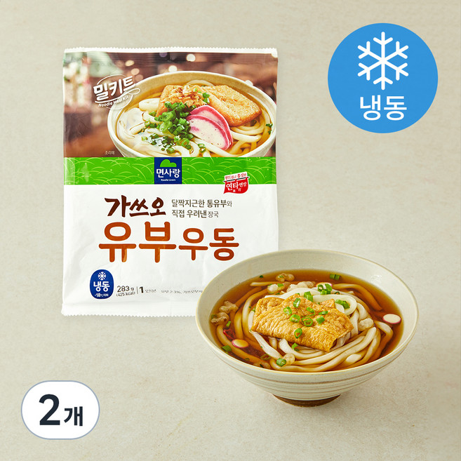 면사랑 가쓰오 유부 우동 1인분 (냉동), 283g, 2개