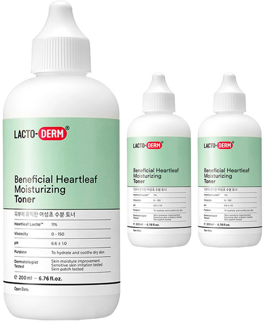 Chong Kun Dang 鍾根堂 LACTO-DERM 魚腥草保濕化妝水, 200ml, 3瓶