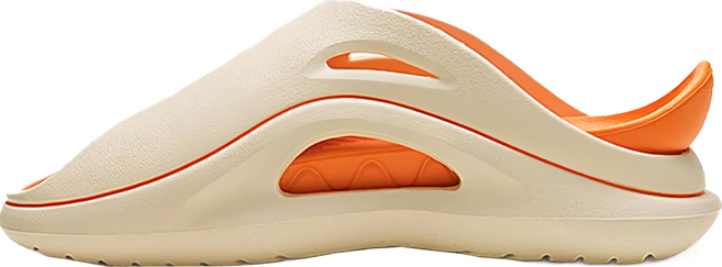魚嘴流線型厚底高彈防滑拖鞋 EVA材質, 44~45, 米橘色