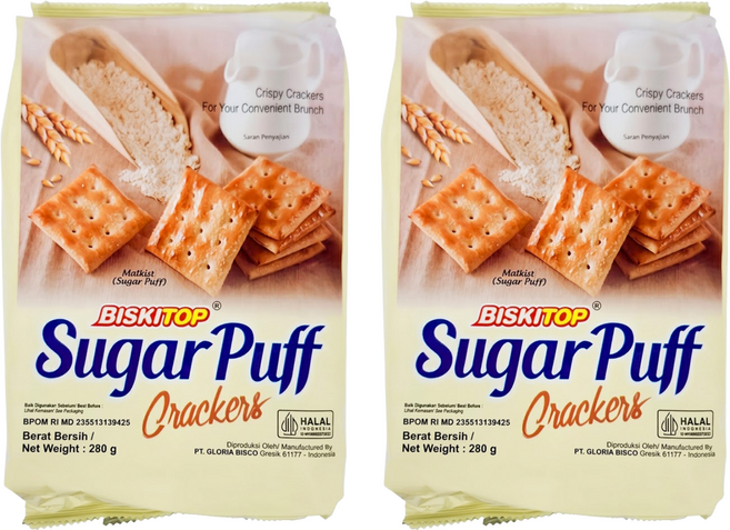 BISKITOP 鬆脆餅 原味 全素 14包, 280g, 2袋