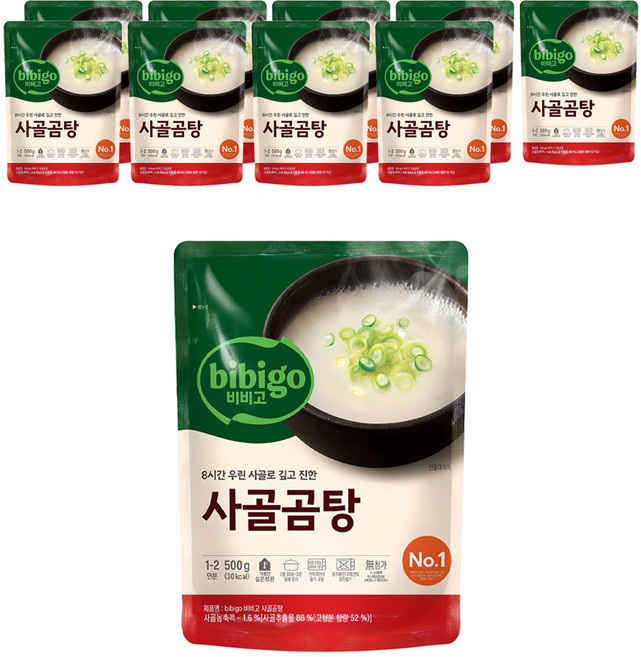 비비고 사골곰탕, 500g, 10개