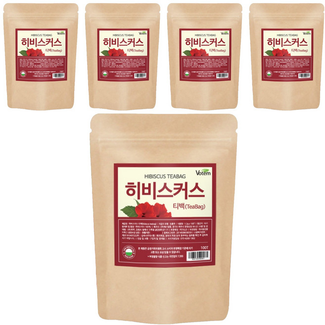 VOTEM 히비스커스 삼각티백, 1.2g, 50개입, 5개
