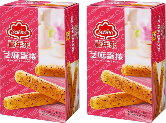 喜年來 芝麻蛋捲 蛋素, 192g, 2盒
