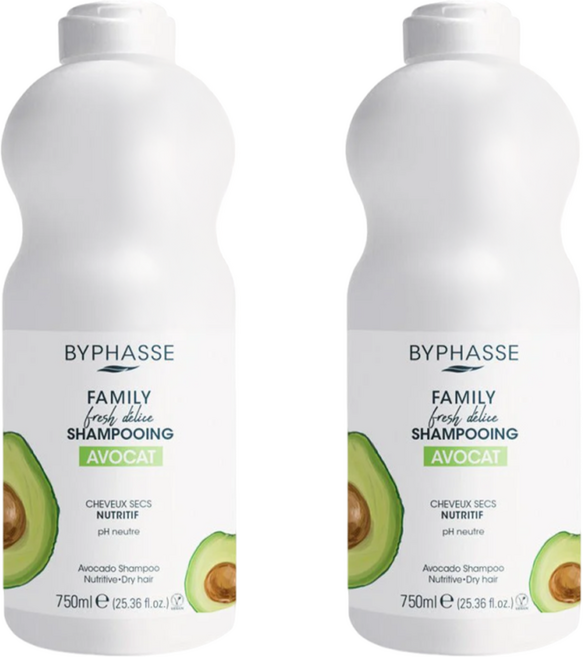 BYPHASSE 酪梨豐潤修護洗髮精, 2瓶, 750ml