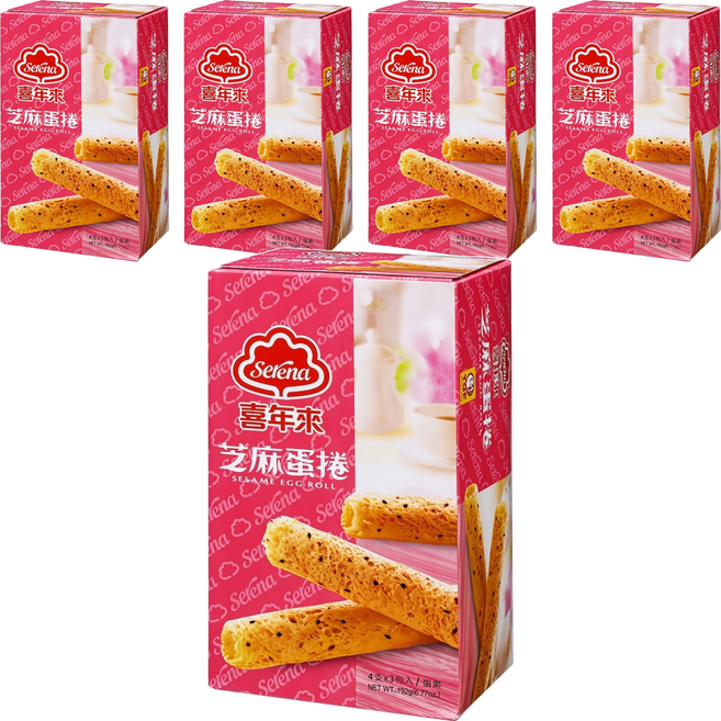 喜年來 芝麻蛋捲 蛋素, 192g, 5盒