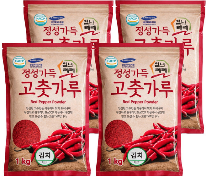 일년래래 햇살담은 중국산 김치용 고춧가루, 1kg, 4개