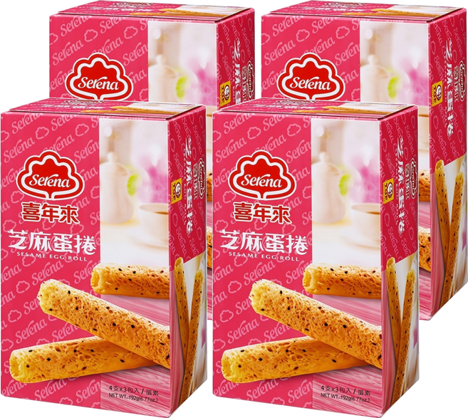 喜年來 芝麻蛋捲 蛋素, 192g, 4盒
