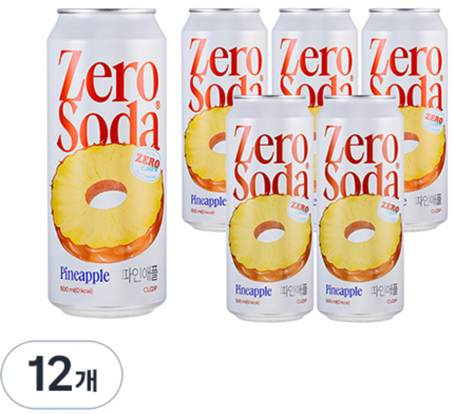 클룹 제로소다 파인애플, 12개, 500ml