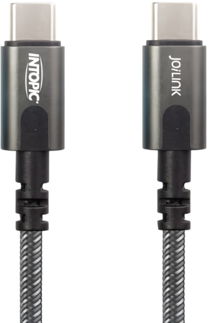 INTOPIC 廣鼎 雙Type-C PD極速充電傳輸長線 CB-CTC-L25, 2m, 黑色, 1條