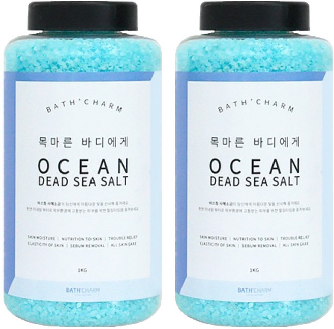 바스참 사해소금 오션 용기형, 1kg, 2개