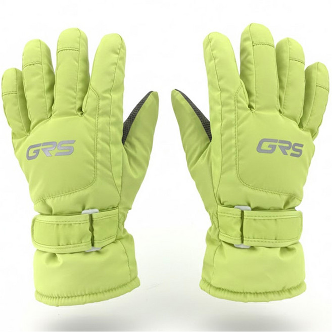 GRS Tainy 兒童滑雪手套, 萊姆綠, 1套