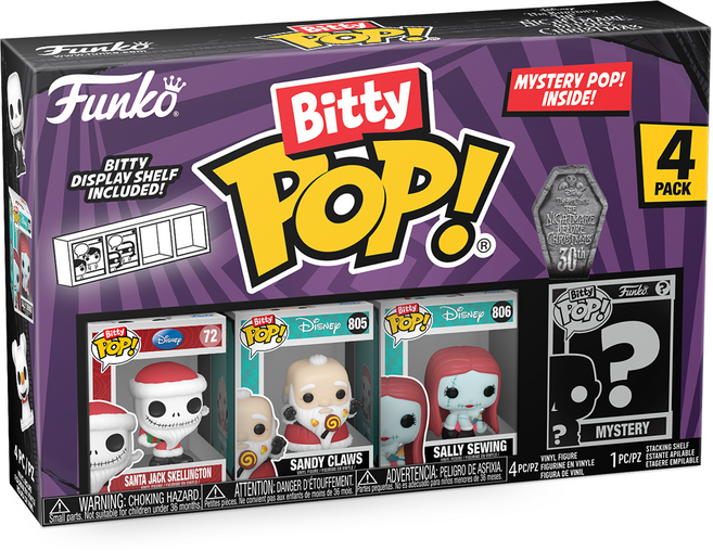 펀코 비티팝 디즈니 The Nightmare before Christmas 산타 잭 4pk 피규어, 1세트