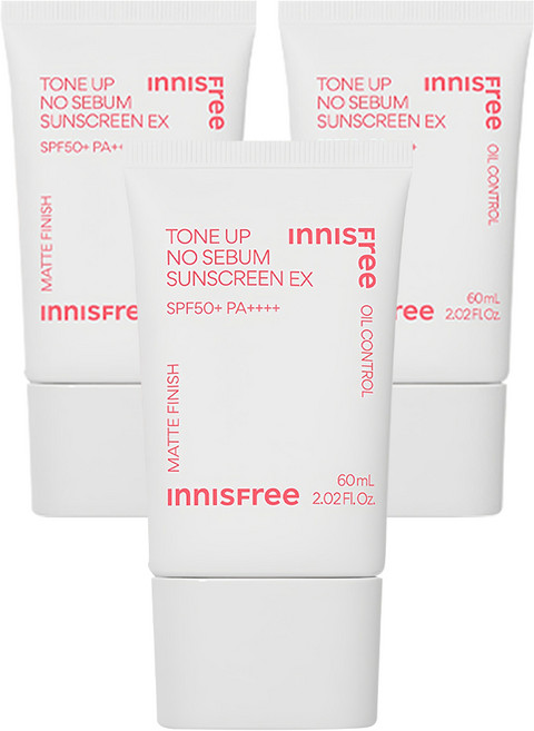 이니스프리 톤업 노세범 선스크린 EX SPF50+ PA++++, 60ml, 3개