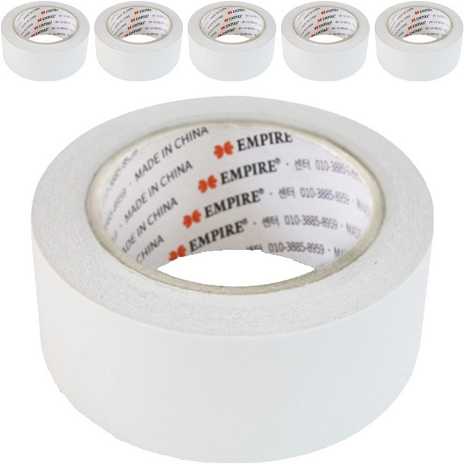 엠파이어 산업용 양면테이프 48mm x 30m, 화이트 반투명, 6개입