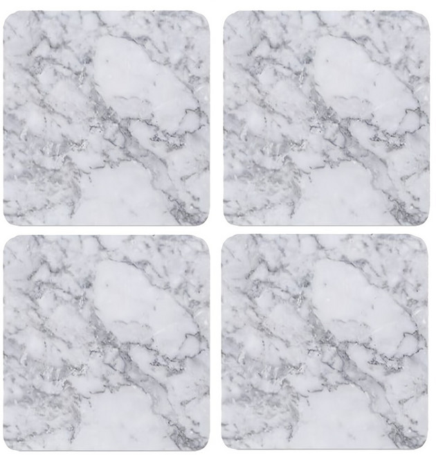 小麥購物 大理石紋滑鼠墊 G073 小, 白大理石, 4個