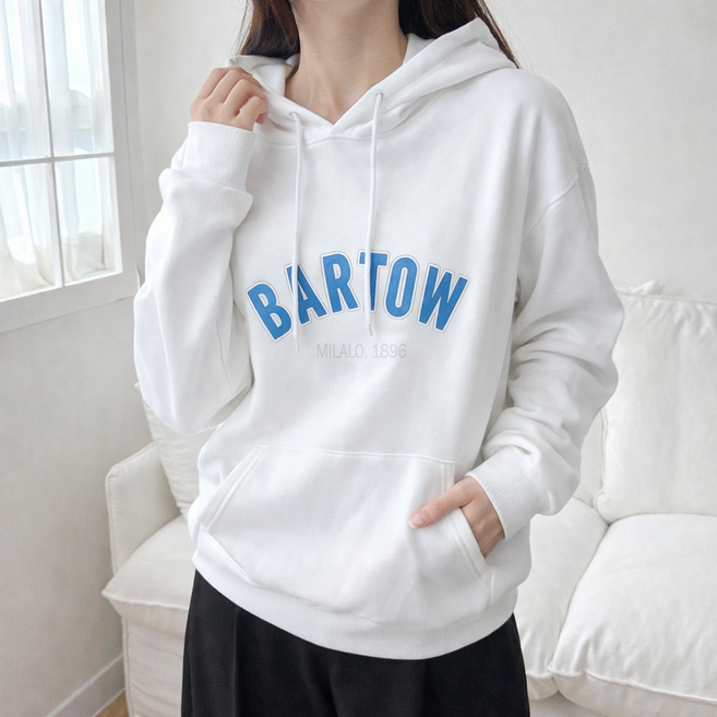 라라온 여성용 레터링 긴팔 후드 티셔츠 TSP1271