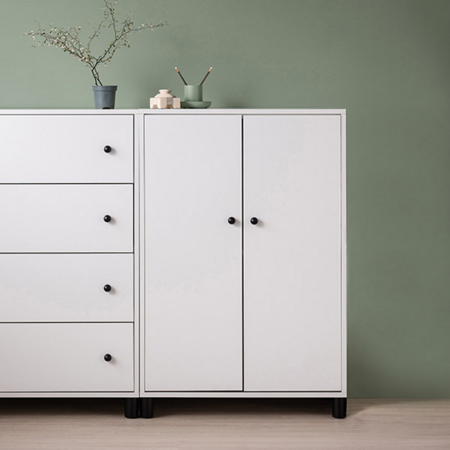 삼익가구 꼬모 베이비장 800 옷장 수납장 방문설치, 블랙, 2단