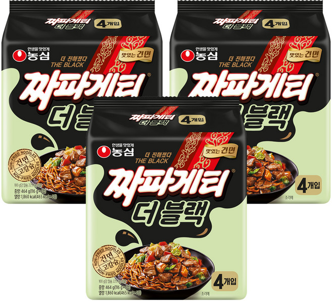 짜파게티 더 블랙 116g, 12개