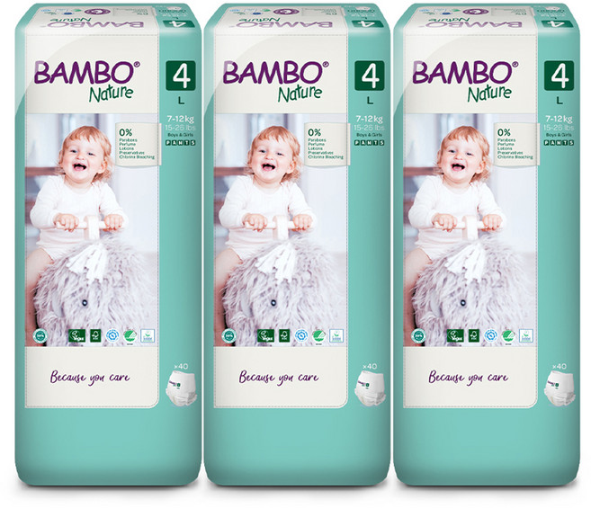 밤보네이처 대용량 팬티형 기저귀 남녀공용, 4단계, 120매