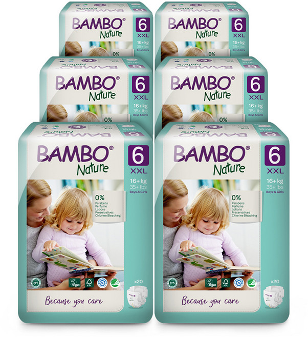 밤보네이처 그린 대용량 밴드형 기저귀, 6단계, 120매