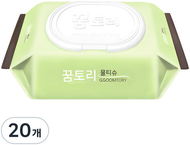 꿈토리 뉴 가득찬 챔프 엠보싱 유아물티슈 캡형, 55g, 100매, 20개