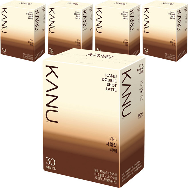 카누 더블샷 라떼 커피믹스 스틱, 13.5g, 30개입, 5개