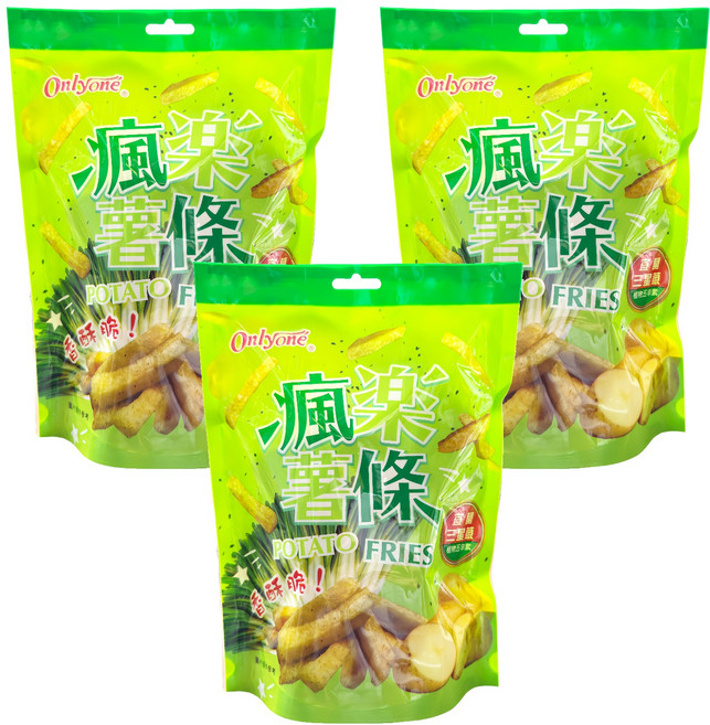 Onlyone 海龍王 瘋樂薯條三星蔥, 3個, 70g