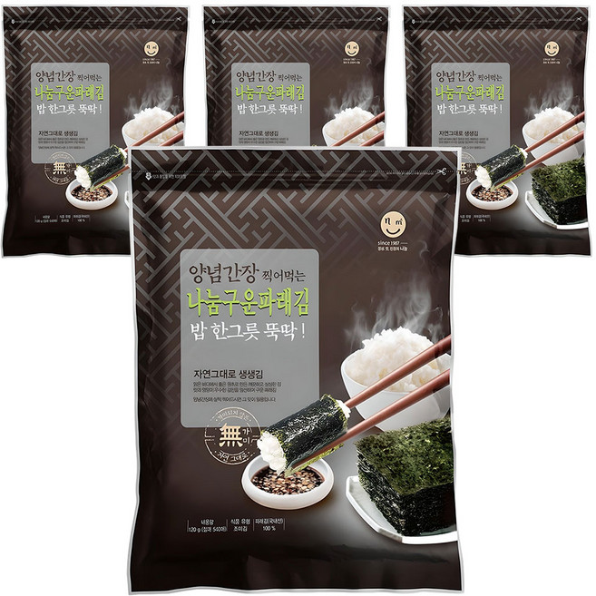 나눔김 무조미파래구이김 540매 절지, 120g, 4개