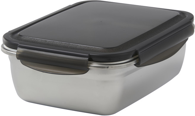 코멧 홈 다양하게 사용하는 연마제 없는 스테인리스 304 직사각 밀폐 김치통, 1개, 1.8L