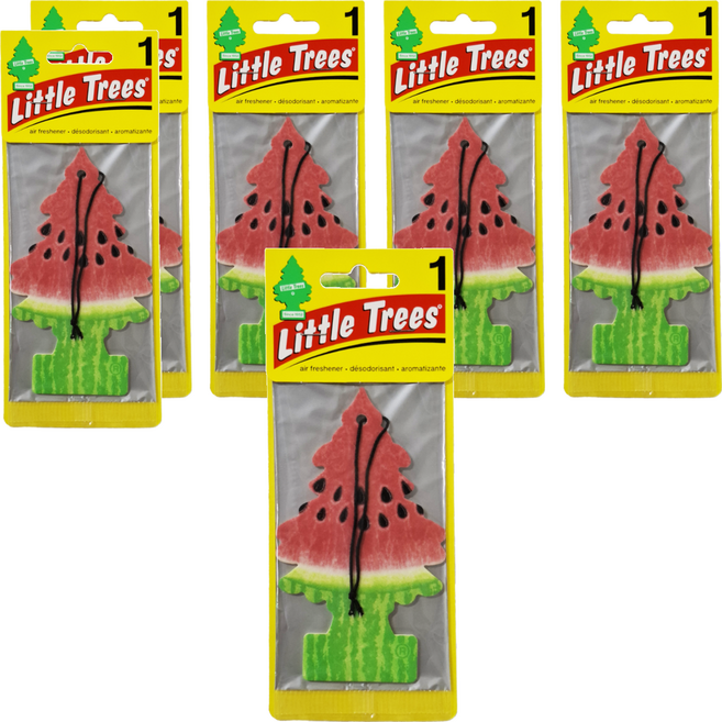 Little Trees 小樹香片 西瓜 清新香氣持久 車用/家用/辦公室適用 時尚可愛設計, 7g, 6片