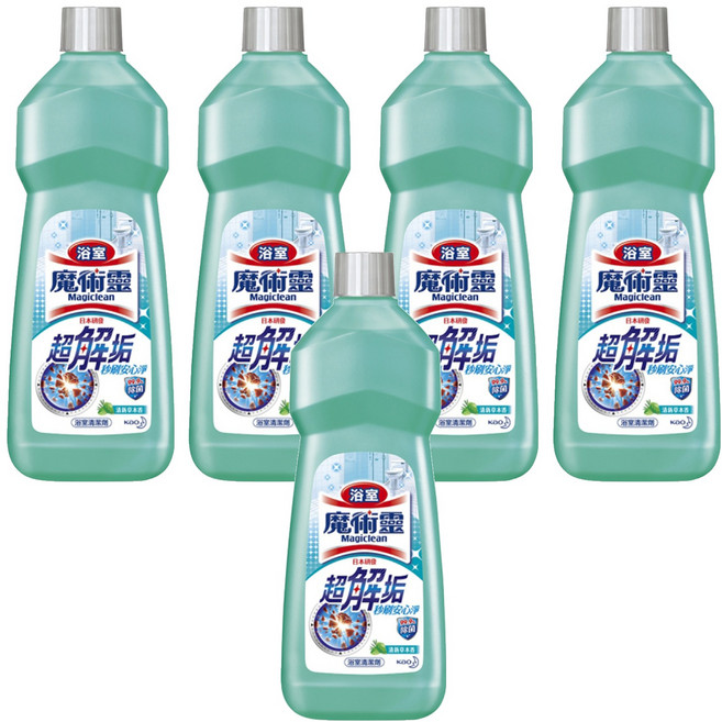 Kao 花王 Magiclean 魔術靈 台灣公司貨 浴室清潔劑 經濟瓶 清新草本, 500ml, 5瓶