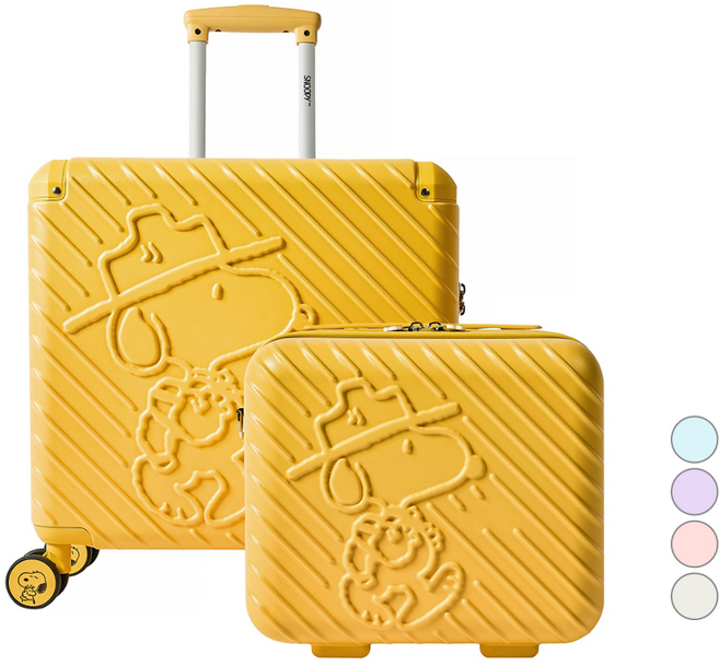 큐랑 피너츠 시애틀 스누피 기내용 미니캐리어+미니백 세트 12인치+18인치