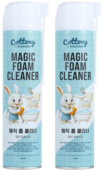 더블유드레스룸 매직 폼 클리너 파인 포레스트 욕실세정제, 550ml, 2개