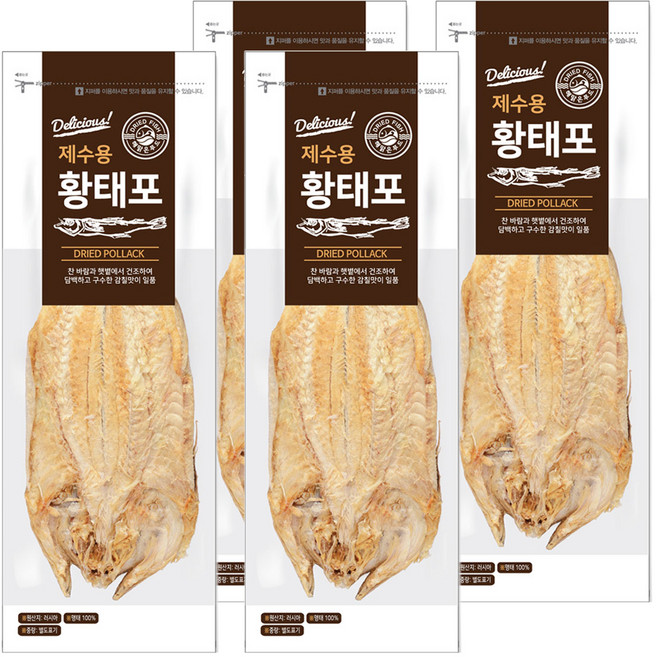해맑은푸드 제수용 황태포 2미, 140g, 4개