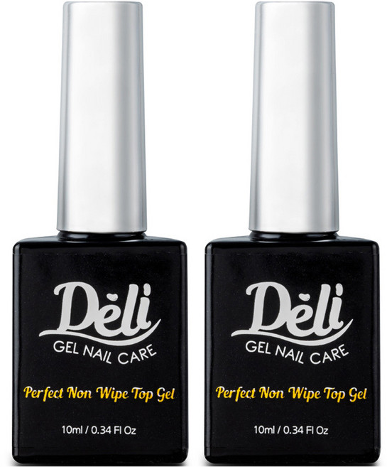 델리뷰티 퍼펙트 논와이프 탑 젤, 투명, 10ml, 2개
