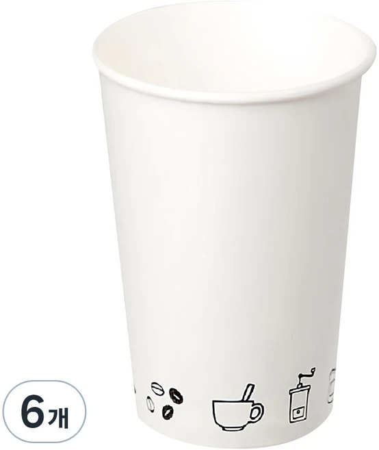 더빈썸 드로잉 종이컵 380ml, 100개입, 6개