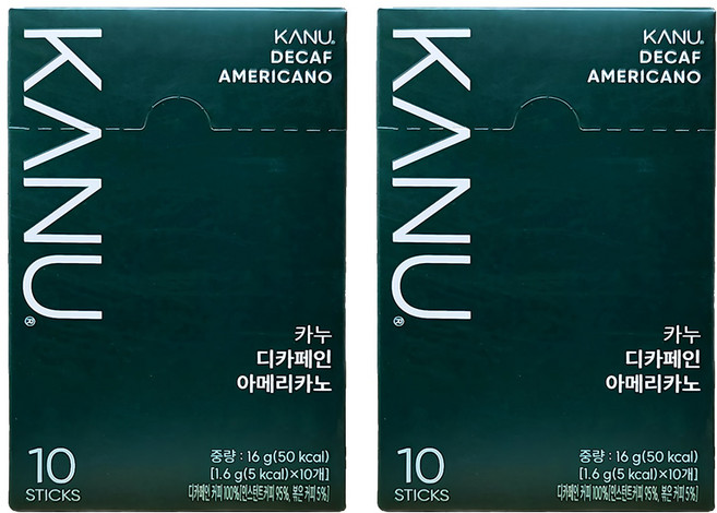 KANU 低咖啡因美式即溶咖啡, 1.6g, 10條, 2盒