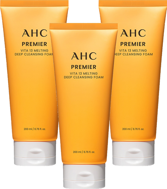 AHC 프리미어 비타 13 멜팅 딥 클렌징 폼, 200ml, 3개