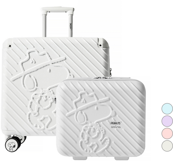 큐랑 피너츠 시애틀 스누피 기내용 미니캐리어+미니백 세트 12인치+18인치