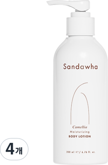 산다화 카멜리아 모이스춰라이징 바디로션 꽃 플로럴향, 200ml, 4개