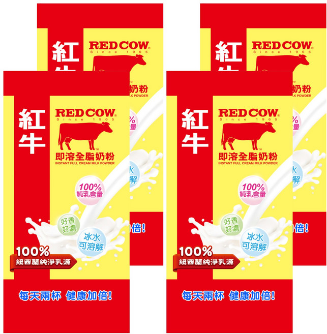 RED COW 紅牛 即溶全脂奶粉, 500g, 4包