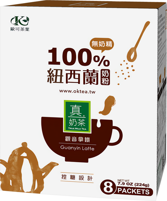 歐可茶葉 控糖系列 觀音拿鐵, 28g, 8包, 1盒
