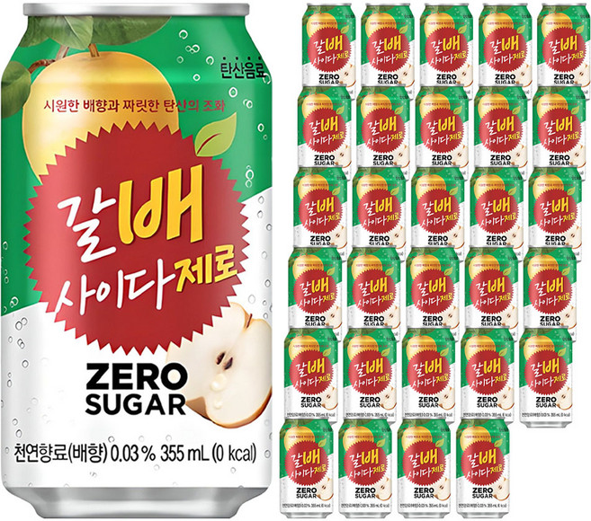 해태htb 갈배사이다 제로, 355ml, 72개
