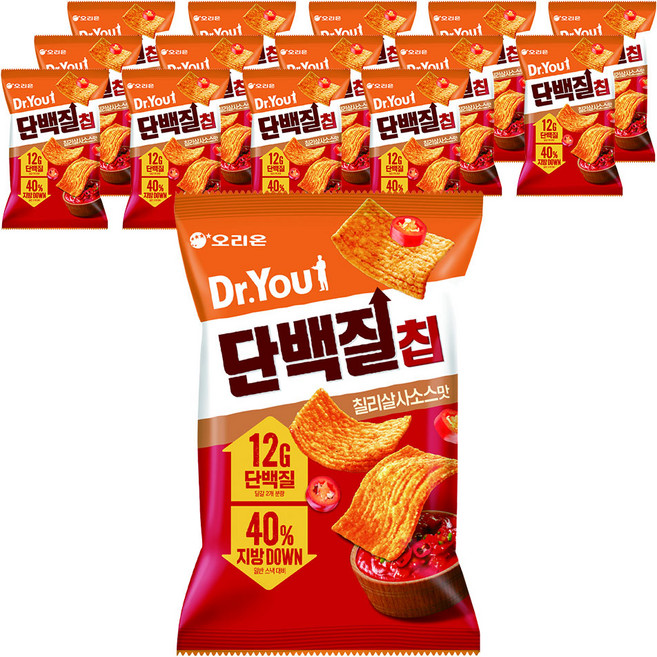닥터유 단백질칩 칠리살사맛, 60g, 15개